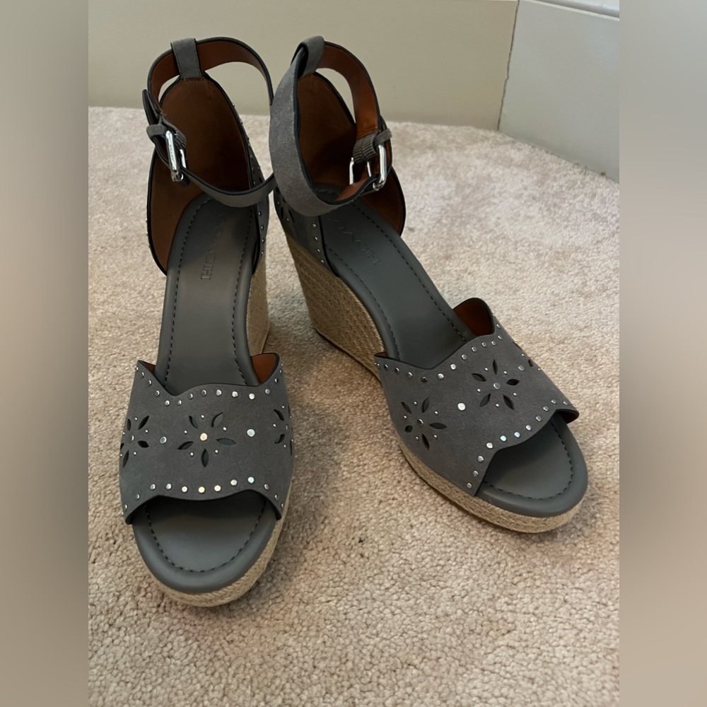 Coach Kelsi Susde Wedge, Heather Grey, NWT, size 11